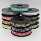 10 meters 12mm Floral Jacquard Braid with Lurex Edges #JAC4693 - ACCESSOIRES LEDUC BV